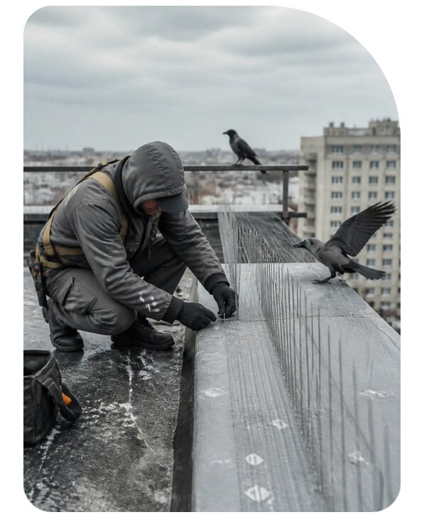 Защита от ворон под ключ в Ельце по цене от 5134 р. | Сенат-Елц